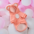 Felpa con cappuccio arancione pesca per piccoli cani e gatti con orecchie da orso - XS / Rosa fluorescente