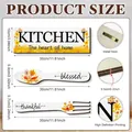 Set decorativo da parete cucina in legno 3 pezzi con dimensioni e ganci in metallo inclusi - Stile autunnale di girasole (Y80947F3)