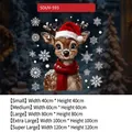 Christmas reindeer window sticker with white snowflakes for festive holiday decor - Small / Sduv-593
