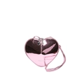 Borsa a tracolla rosa a forma di cuore in pelle PU lucida con scritta Fashion Bags - Rosa