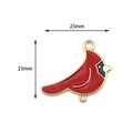 25mm red cardinal bird enamel charm with gold-plated alloy finish for DIY jewelry - 5# Red Robin