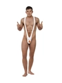 Funny snowman mankini for men featuring elastic shoulder straps for holiday party fun - Snowman