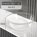 Set of 2 large transparent white PET washbasins, thickened durable round bowls - Transparent Large 2-Pack