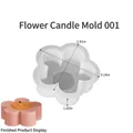 Stampo in silicone a quadrifoglio per candele fai-da-te con finitura rosa - Stile 1 Fiore
