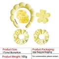 Light yellow plush cloud headband set with matching wristbands and flower hair claw clip - 6-flower Six-piece Set In Yellow