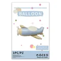 Ballon en aluminium en forme d'avion bleu pour décor de fête, taille 80x59cm - Avion Mat Rétro