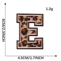 Leopard print embroidered letter E patch with pink border for clothing, size 6cm x 4.5cm - Letter E