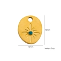 14K gold plated stainless steel sunburst pendant with blue stone inlay and starry motif - 42 Zirconia Oval