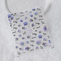 Adhesivo para uñas con diseño de flores de hortensias en acuarela morada y azul - Estilo MN-290 Nuevo Relieve