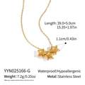 Wasserdichte goldene Edelstahlkette mit drei Sternanhängern Länge 39 cm für Damen - Gold (YYN025166-G)