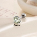 Silver dragon claw stud earring featuring a 6mm mint green zircon gemstone - 6mm Four-Prong Thorn Base Style (A807-5) / Single Piece