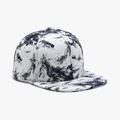 Flat brim baseball cap with black and white tie-dye marble pattern and hip-hop style - Adjustable / Navy Blue