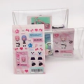 Detailed view of pink Y2K anime girl stickers with transparent PVC storage pouches - Style G/Pink High School