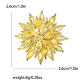 Rotating snowflake brooch with gold-tone marquise cut yellow zircons and dimensions - Yellow