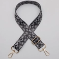 Adjustable wide replacement bag strap featuring grey snake print and gold metal clips - No. 656 Snake Print Gold Hook