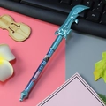 Creative ancient weapon shaped gel pen in metallic blue finish with Kung Fu design - Guan Dao - Blue / 0.5mm