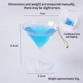 Miniatura di bicchiere da Martini con liquido blu e cordino dorato da appendere - Bicchiere Martini Grande / Blu