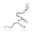Polsino dell'orecchio a serpente in argento 925 lucido con texture a squame su bianco - Argento 925 / Orecchini a clip