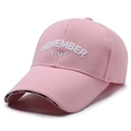 Pink cotton baseball cap with November Time embroidery and Sport ribbon on the brim - Adjustable / Pink