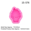 Pink silicone ice cream cone mold for chocolate, resin and gypsum DIY crafts - No.3 Ice Cream - Pink