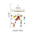 Wooden baby mobile with colorful woven rainbows, stars, and clouds for nursery decor - Rainbow Crochet Mobile