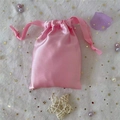 Pink satin drawstring bag for gift packaging with smooth silk texture for cosmetics - 15.5*11.5 / Deep Pink