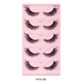 5 pairs of cat eye false eyelashes with transparent bands and winged outer corners - Dense Long Style (HY5-8)