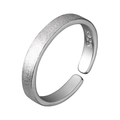 Adjustable S925 sterling silver open ring in brushed metallic finish for women - JZ0146-Frosted Adjustable