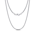 Classic 925 sterling silver snake chain necklace with lobster clasp on white background - 1mm Silver Round Snake Chain 40cm