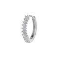 Silver huggie hoop earrings with micro-paved round cubic zirconia crystals - EK00191 / White K/Silver