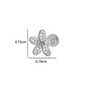 Silver F136 titanium five-petal flower cartilage stud earring with cubic zirconia - 3# Silver (Flower)