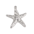 Polished silver starfish pendant accessory with a top loop for DIY jewelry designs - Starfish / Silver