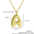 Collier avec pendentif lettre A bulle dorée en cuivre plaqué et chaîne réglable - Lettre A