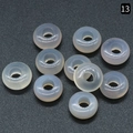Polished white agate spacer beads with large holes for DIY jewelry making - Grey Agate / 5x10mm