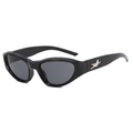 Gafas de sol cat-eye Y2K cyberpunk negras con detalle de estrella plateada - Montura Negra Lentes Gris Negro