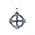 Collana con ciondolo a croce celtica argento vintage con intricati motivi a nodi - Ciondolo a Croce Celtica (A0413)