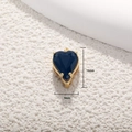 18K gold-plated heart evil eye pendant with blue zircon stone, size 16mm by 9mm - Deep Blue Heart Pendant
