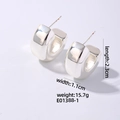 Polished silver stainless steel thick hoop earrings for men in modern hip-hop style - Silver