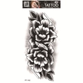 Waterproof 3D temporary tattoo sticker featuring black sketch flower design FF-142 - Sketch Flower (FF-142)