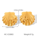 Vue détaillée de boucles d'oreilles coquillage étoile de mer en or 18 carats - Style Étoile de Mer Coquillage (HC-E10863)