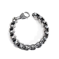 Bracciale teschio in acciaio inossidabile retrò con catena a maglie per uomo in argento - Argento