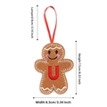 Addobbo natalizio a forma di omino di pan di zenzero con lettera U rossa e asola - 11x8,5 cm / Stile U