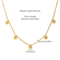 Double-layer gold titanium steel necklace with five heart pendants and size specifications - Heart with Christmas Tree