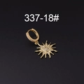 Exquisite gold sun charm hoop earring with micro-paved white cubic zirconia stones - Radiant Sun Style (337-18#)