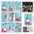 Set of 9 Christmas window stickers featuring 241 pieces of Santa, snowmen and reindeer - Red House 9-Sheet Set