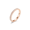 Alliance éternité élégante en acier titane or rose avec pierres claires pour femmes - Taille 5 / Or rose