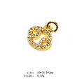 Cancer zodiac charm in gold finish with micro-inlaid zircons for DIY jewelry making - 4 (Cancer)