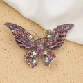 Elegant butterfly brooch featuring purple and pink crystals with vintage silver finish - Style 66/Silver Purple Series