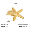 Pince à cheveux étoile de mer dorée en acier inoxydable, étanche et hypoallergénique - Épingle à Cheveux Forme Étoile de Mer Dorée (NB-H1026) / Or 18 carats