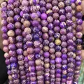 Purple sea sediment jasper round loose beads for DIY jewelry making and bracelets - Pattern Purple Emperor Stone